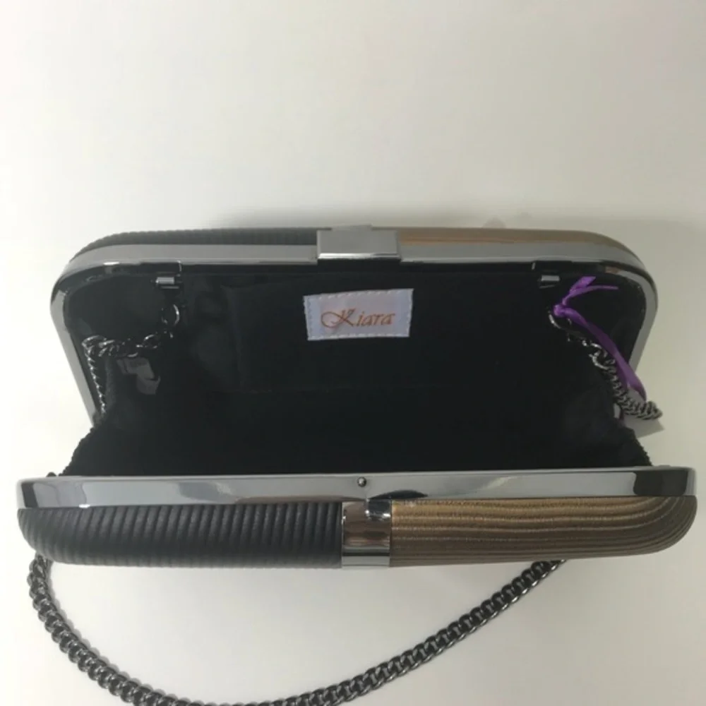 BellaKiara purse Brand new elegant clutch in black/ brown